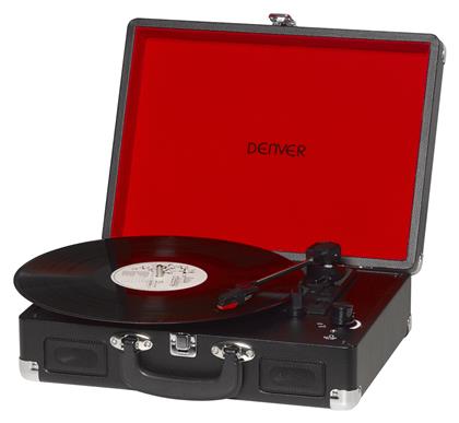 VPL-120 Βαλιτσάκι Πικάπ με Προενίσχυση και Ενσωματωμένα Ηχεία Μαύρο Denver