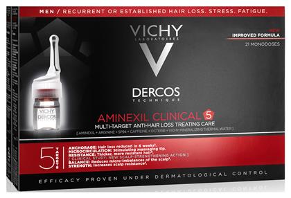 Dercos Technique Aminexil Clinical 5 Αμπούλες Μαλλιών κατά της Τριχόπτωσης για Άνδρες 21x6ml Vichy